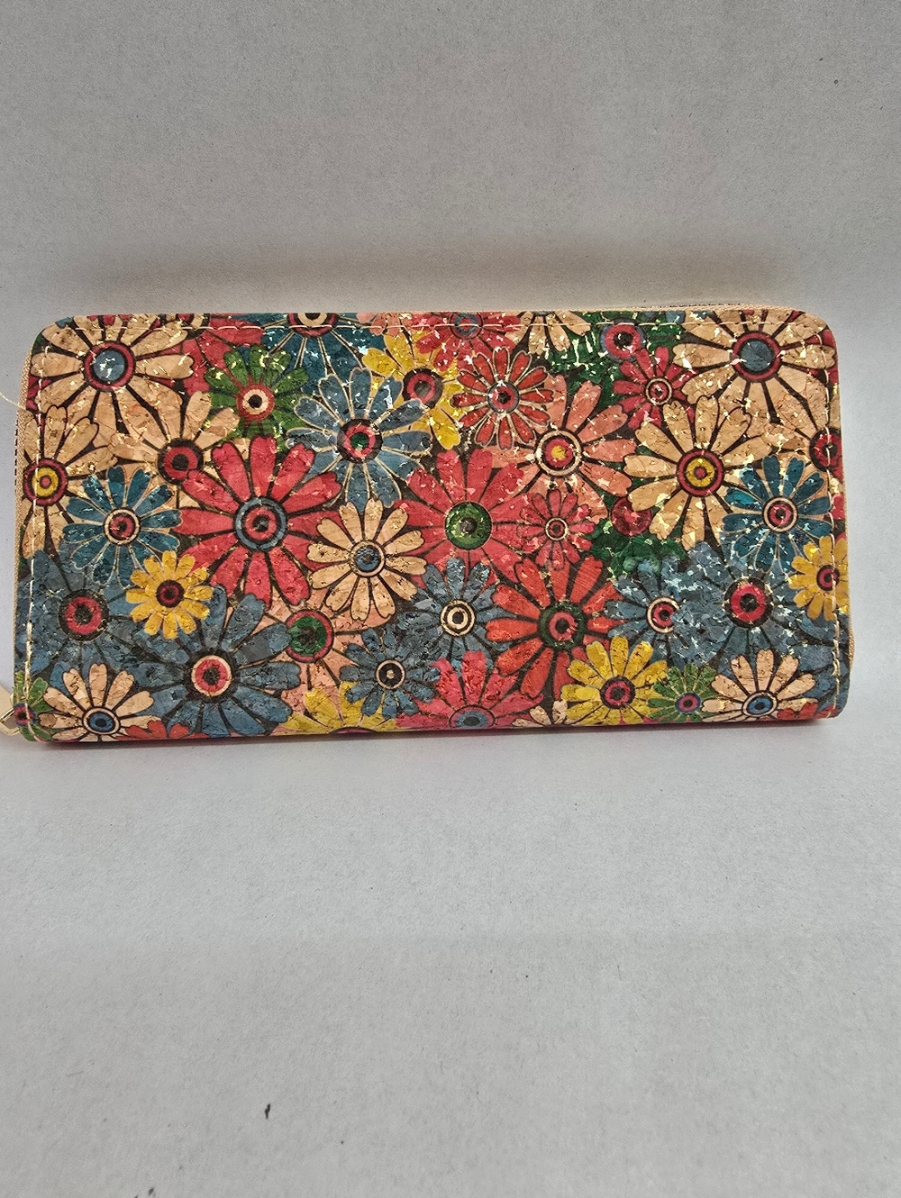 Floral Multicolor Zip Wallet - Women's Floral Pattern Wallet
